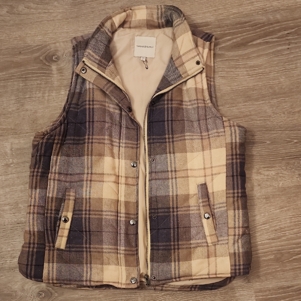 Plaid Puffer Vest